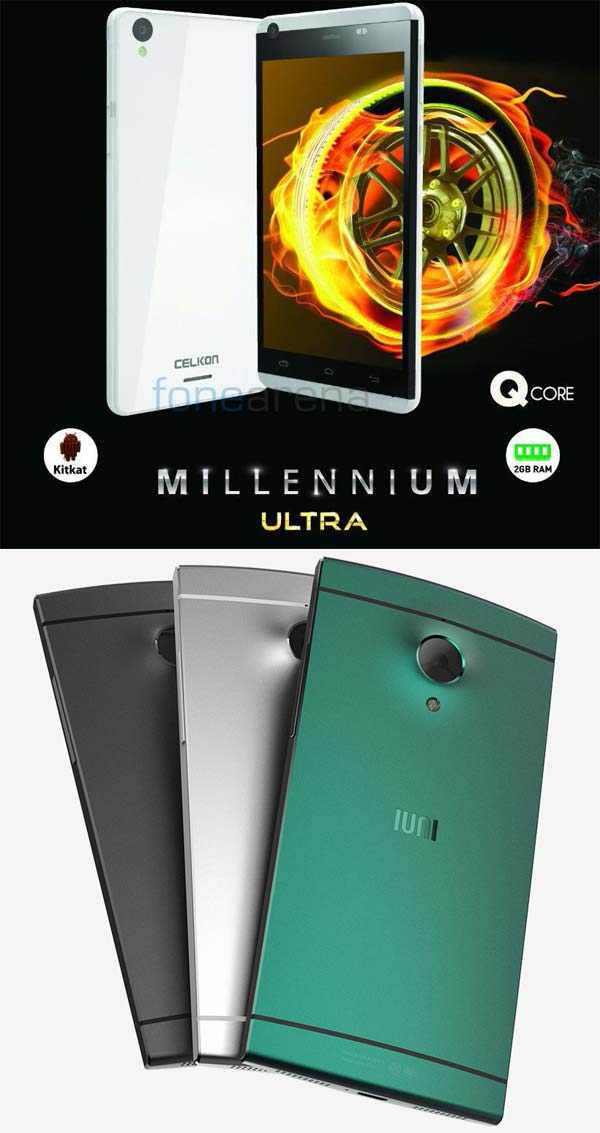 Celkon Millennium Ultra Q500 и IUNI U3