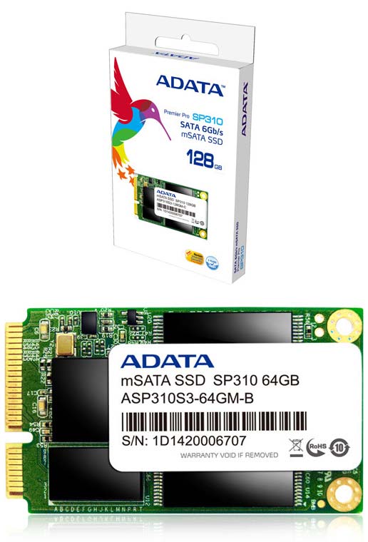 ADATA предлагает mSATA SSD серии Premier Pro SP310 