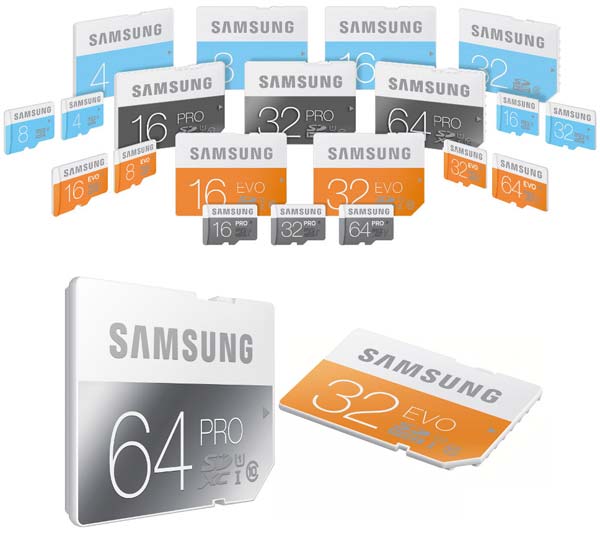 Карты памяти Standard, EVO и PRO от Samsung
