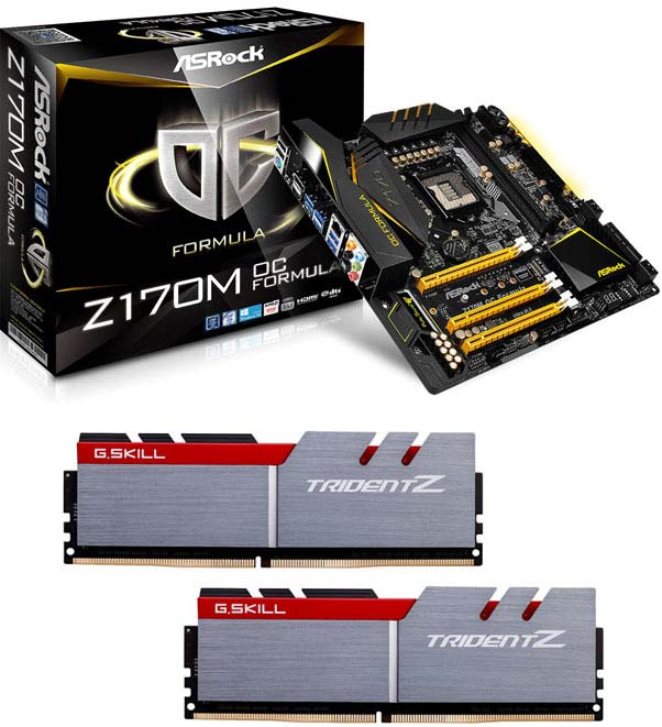 ASRock Z170M OC Formula совместима с памятью G.Skill Trident Z DDR4 4333МГц